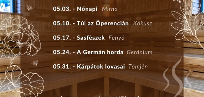 2026. májusi szaunaprogramok